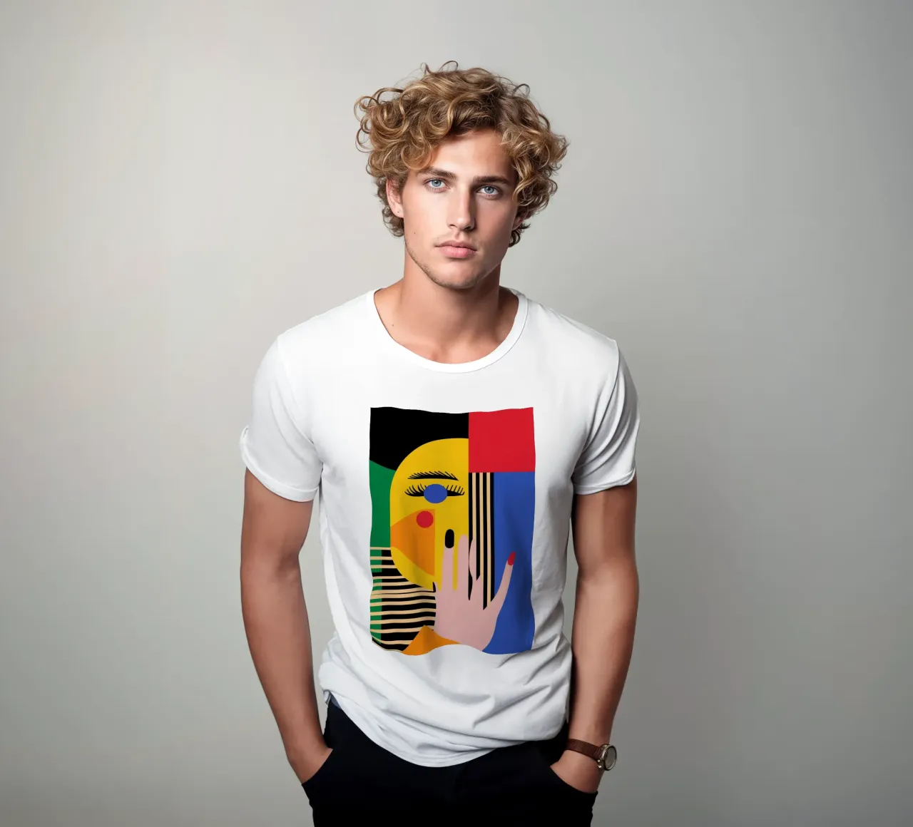 Geometric face t-shirt by Geometric