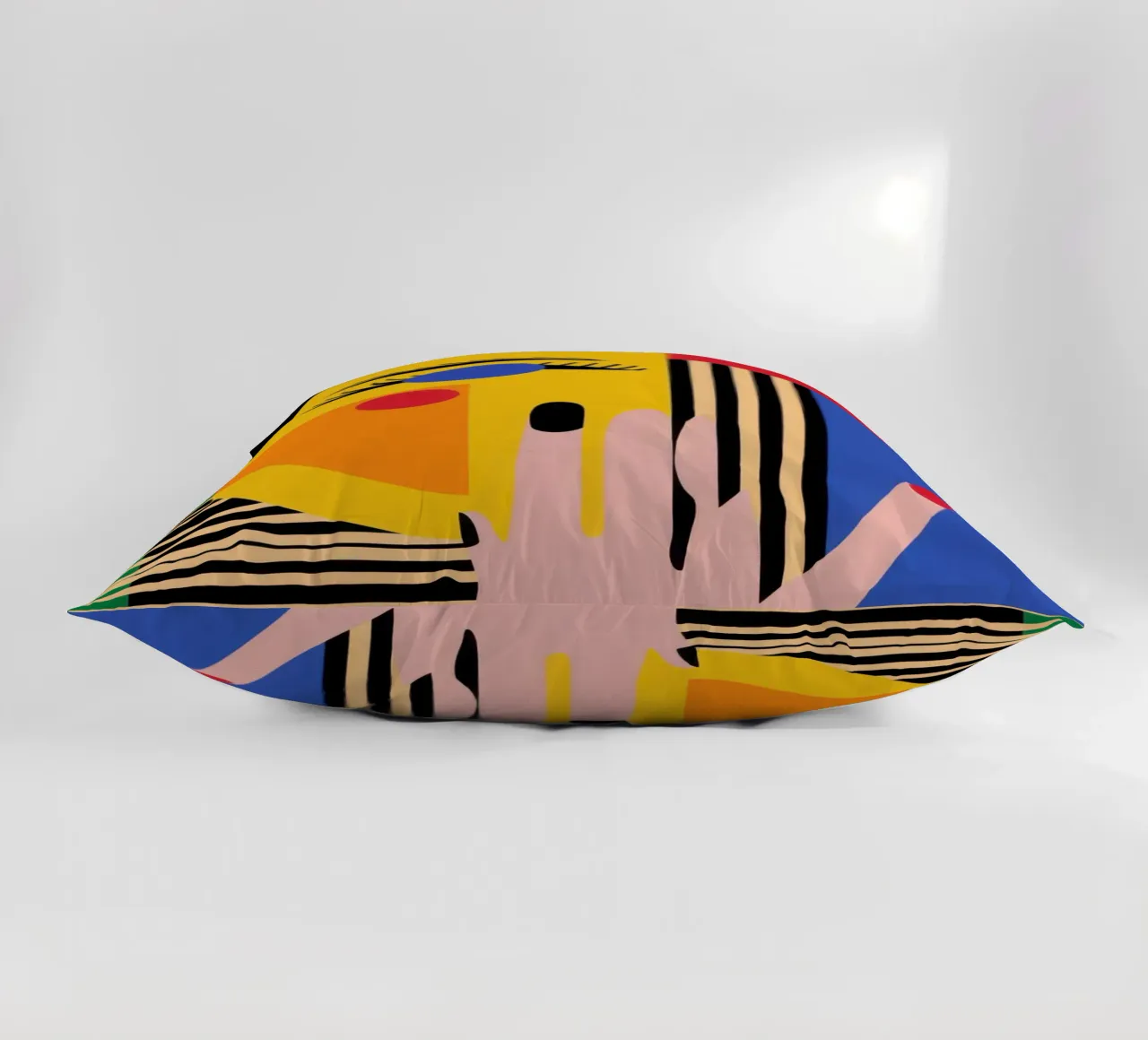 Geometric face decorative cushion by Geometric