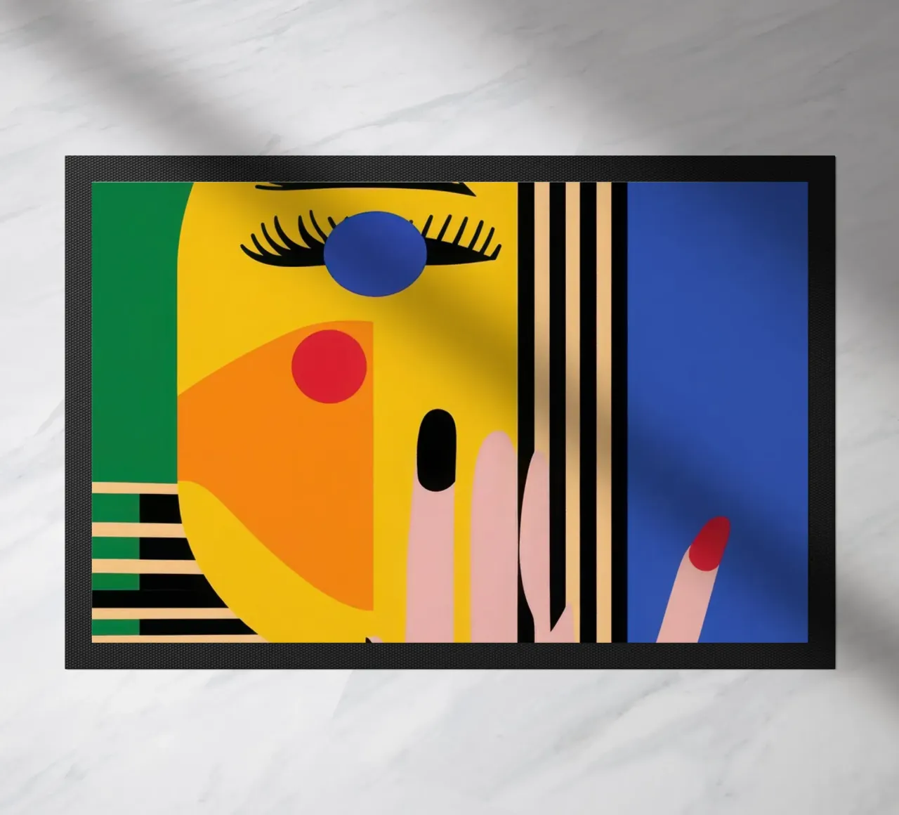 Geometric face doormat by Geometric