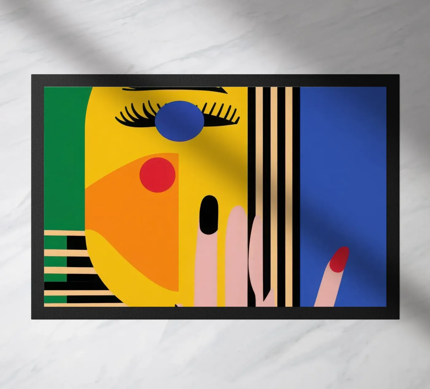 Geometric face doormat by Geometric
