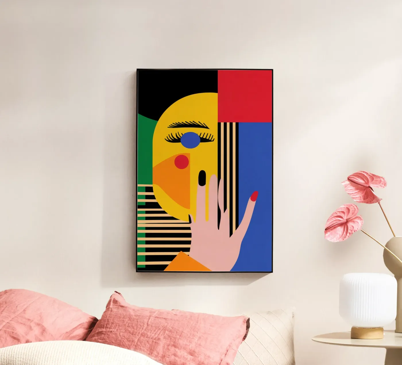 Geometric face acrylic glass by Geometric