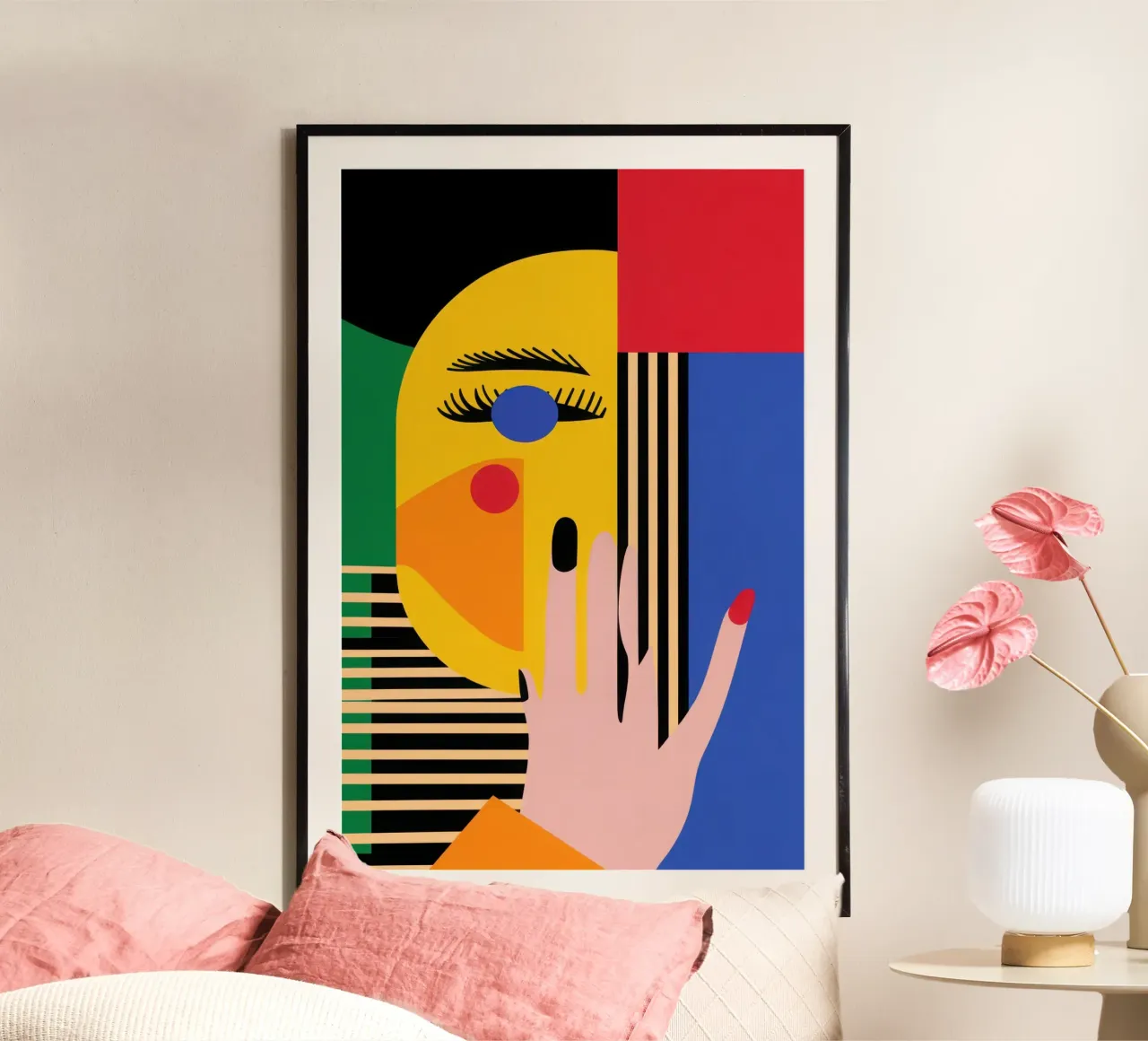 Geometric face poster by Geometric