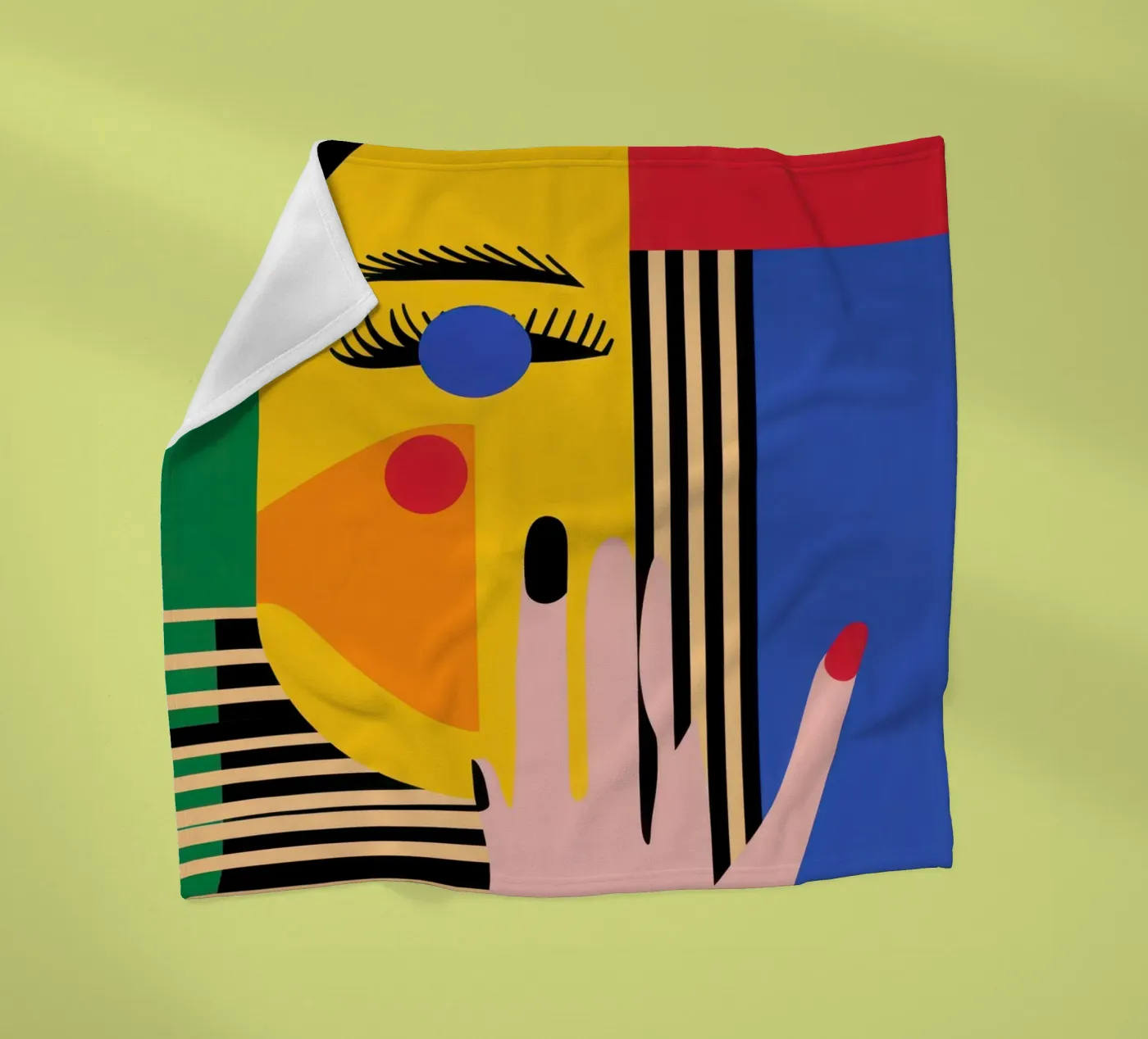 Geometrisch gezicht fleecedeken van Geometric