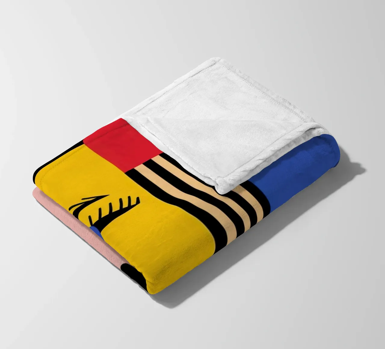 Geometric face fleece blanket by Geometric