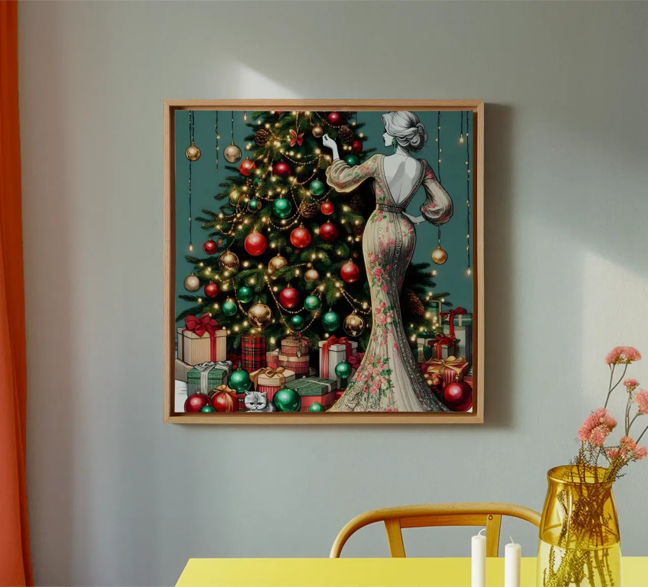 KERSTDAG canvas met Baklijst van ARTOMATIC