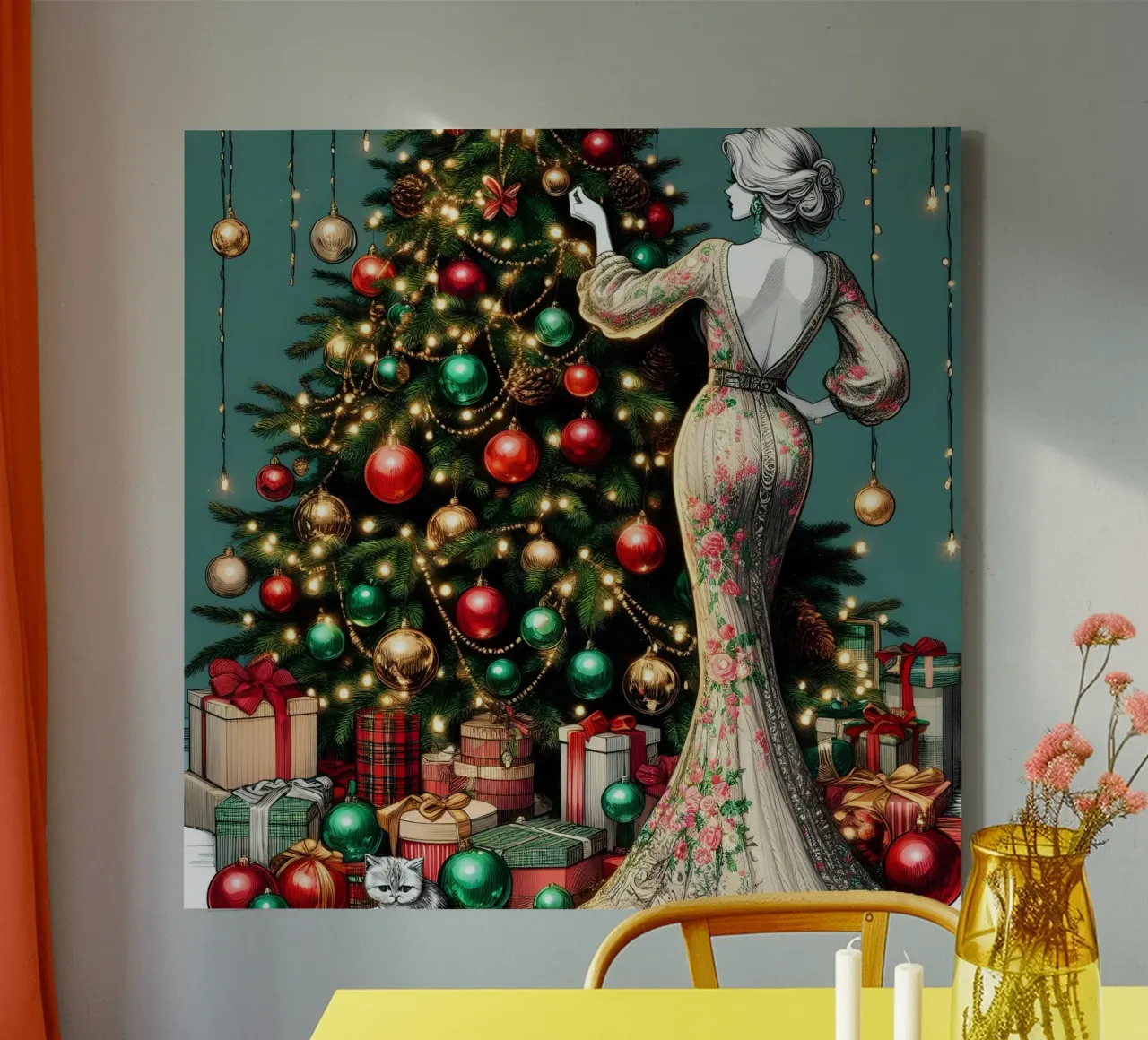 KERSTDAG canvas met Baklijst van ARTOMATIC