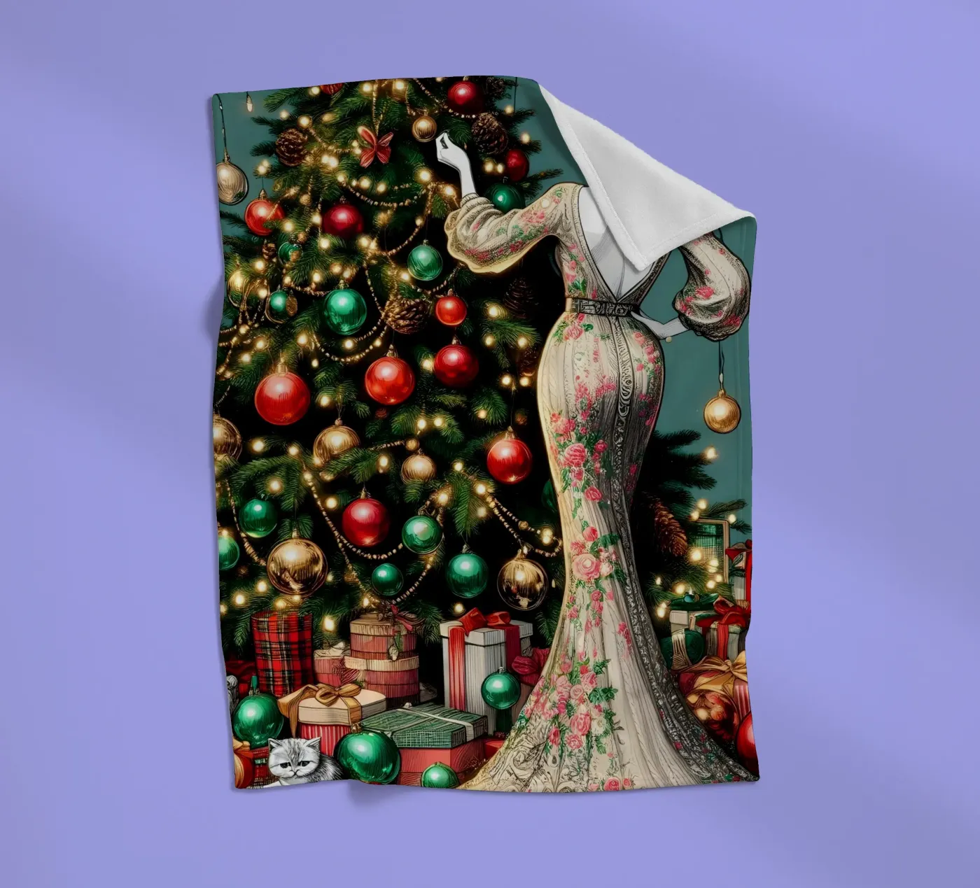 KERSTDAG fleecedeken van ARTOMATIC