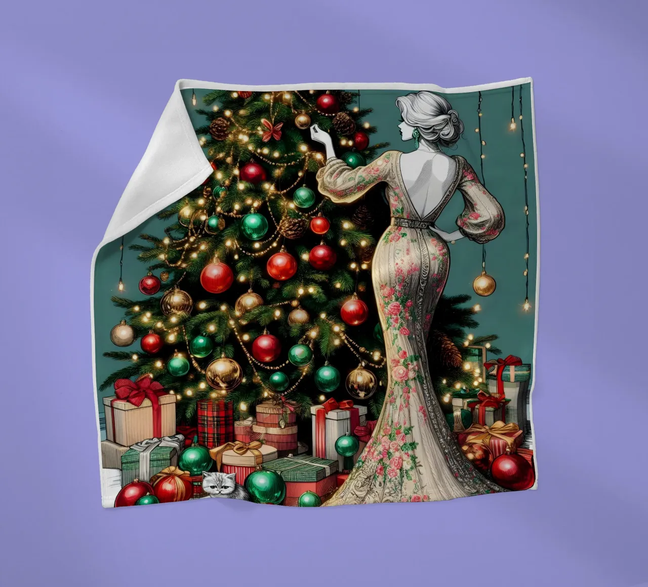 KERSTDAG fleecedeken van ARTOMATIC