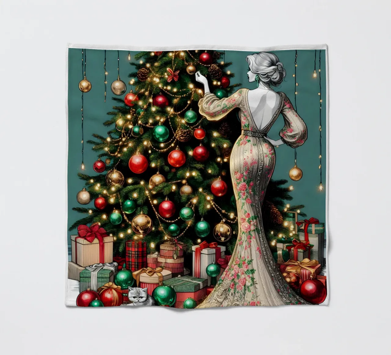 KERSTDAG fleecedeken van ARTOMATIC