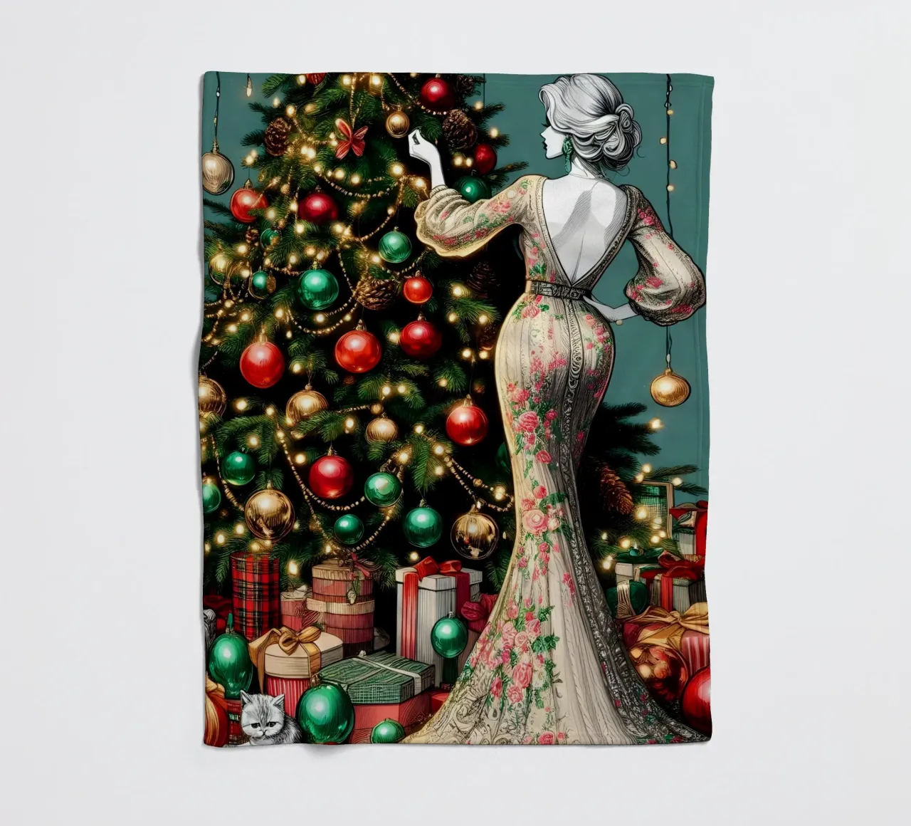 KERSTDAG fleecedeken van ARTOMATIC