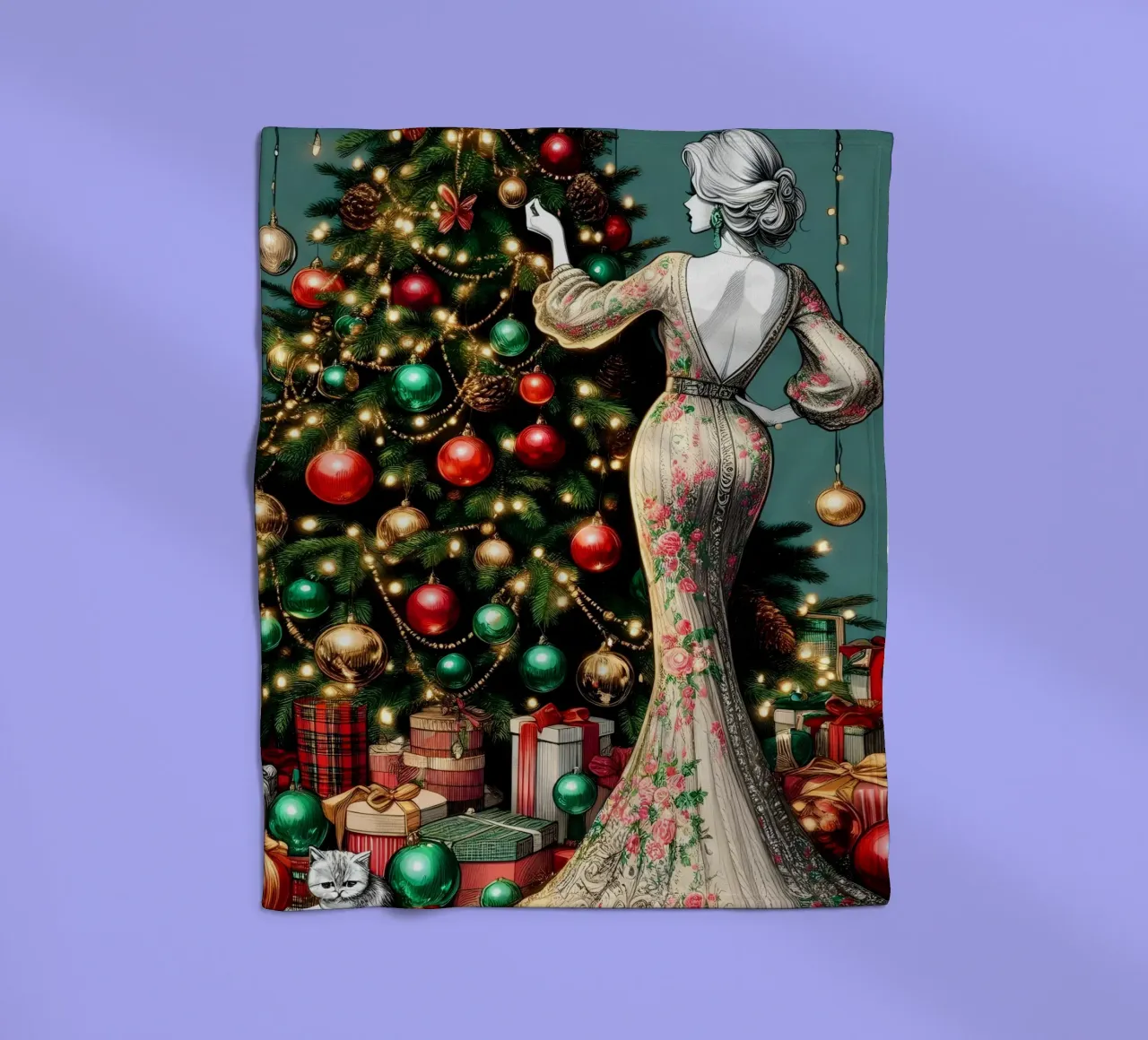 KERSTDAG fleecedeken van ARTOMATIC