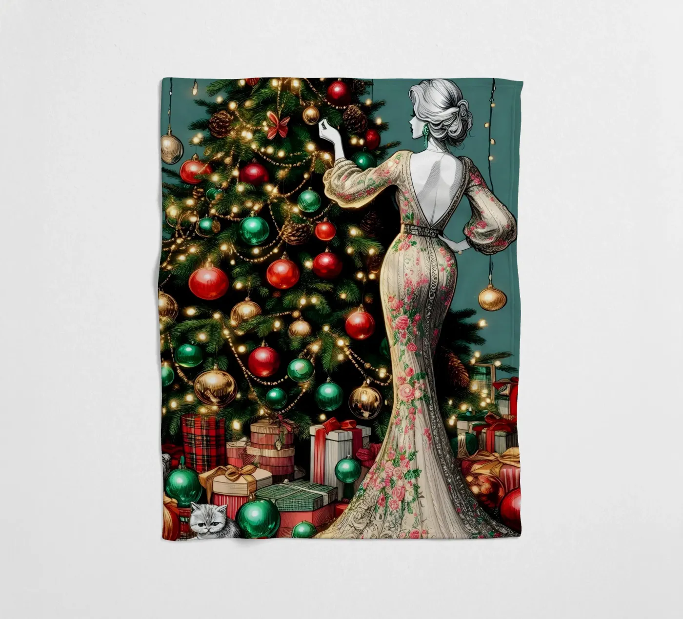 KERSTDAG fleecedeken van ARTOMATIC