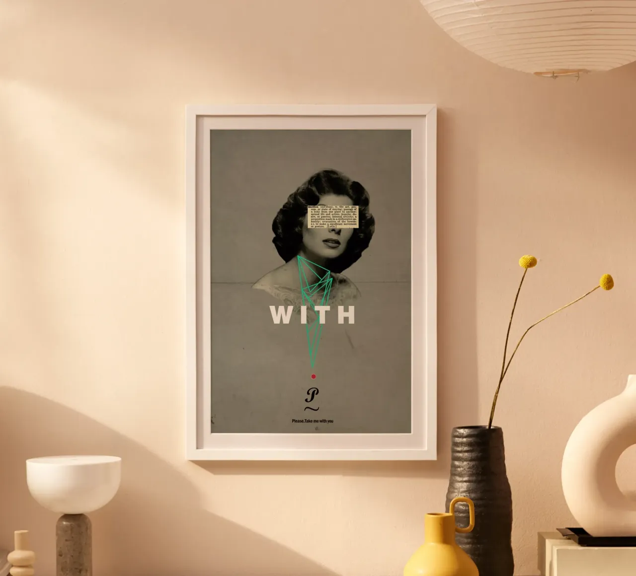 With You poster con telaio in plastica da Frank Moth