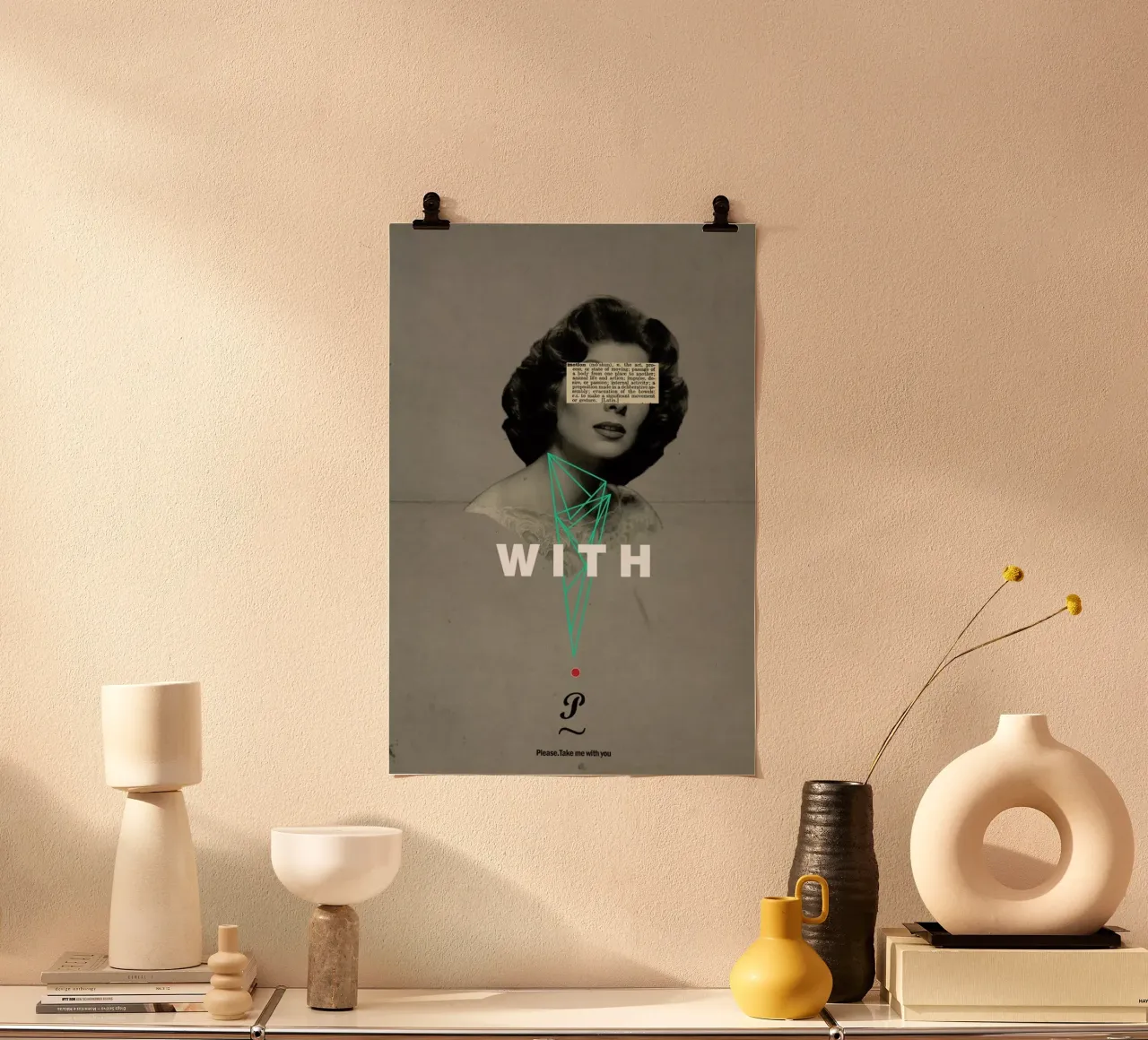 With You poster con telaio in plastica da Frank Moth