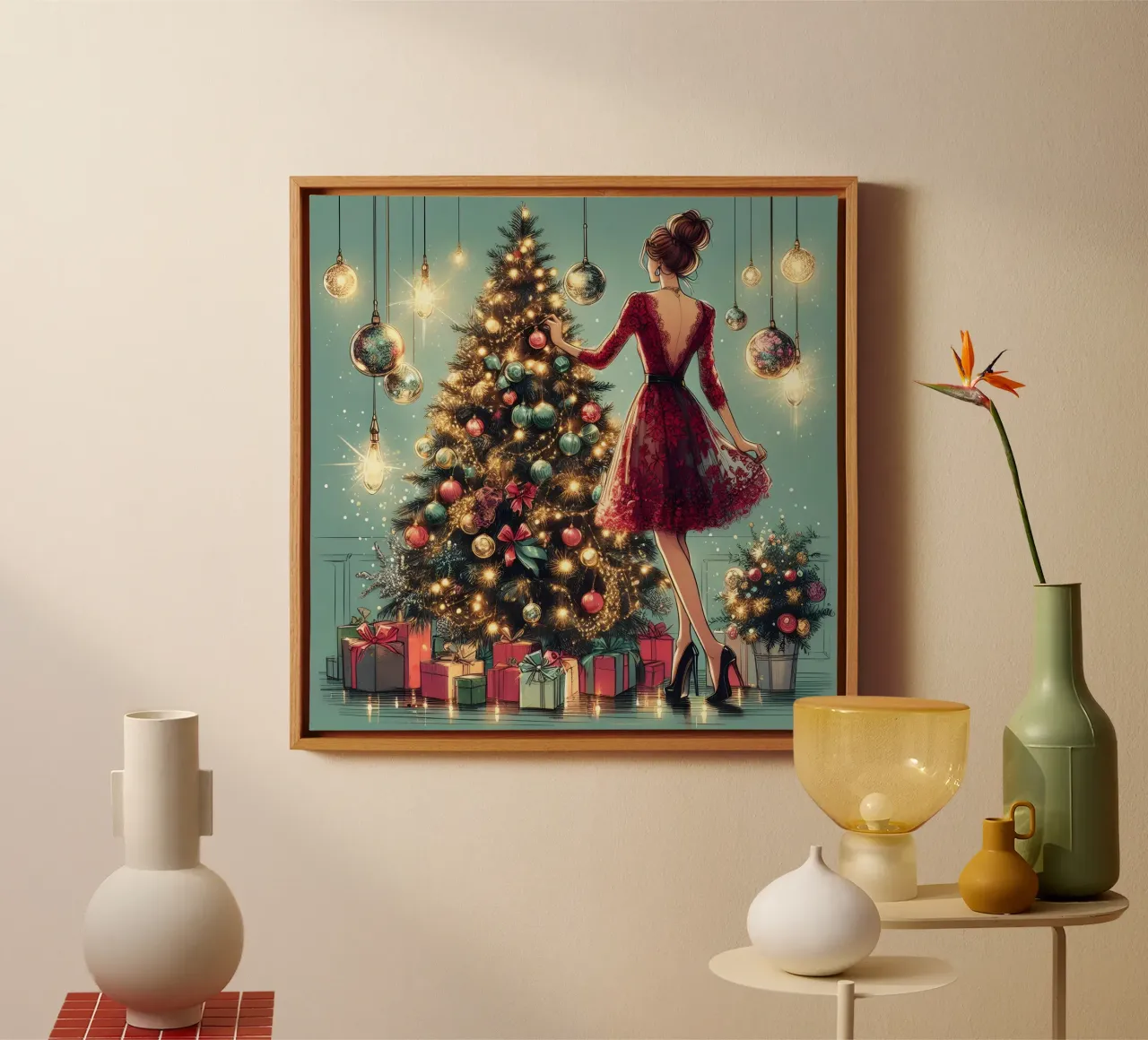 Kerstavond canvas met Baklijst van ARTOMATIC