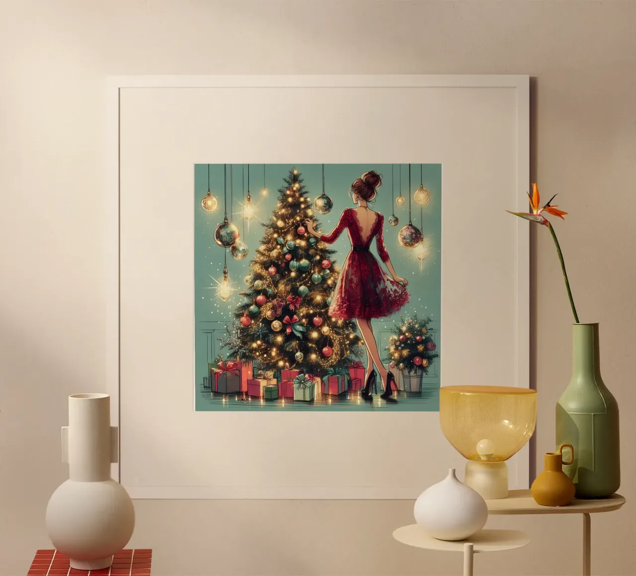 Vigilia di Natale poster con telaio in plastica da ARTOMATIC