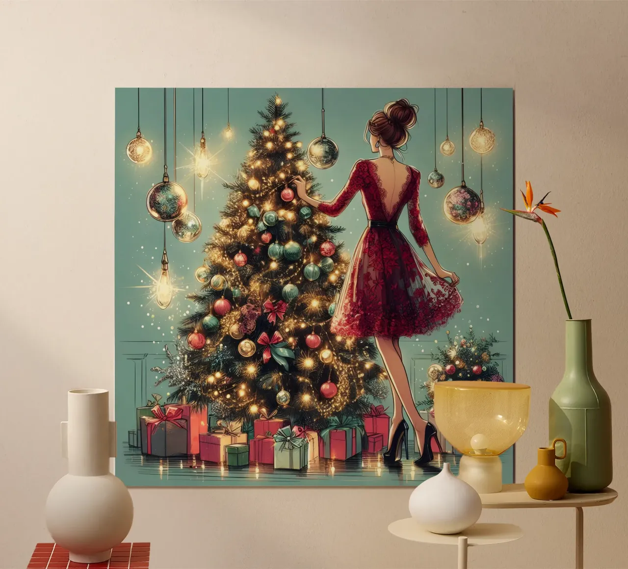 Vigilia di Natale poster con telaio in plastica da ARTOMATIC