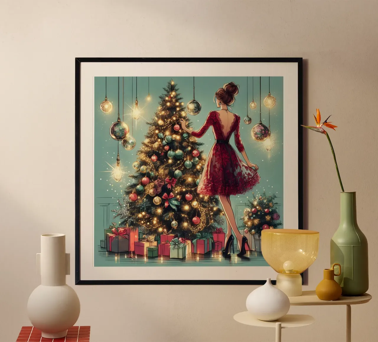 Vigilia di Natale poster con telaio in plastica da ARTOMATIC