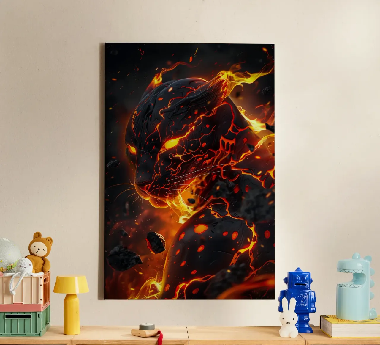 Pele de Hawaïaanse godin van vuur en vulkanen canvas met Baklijst van Autofocus