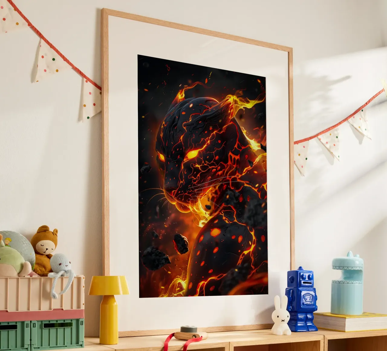 Pele, la dea hawaiana del fuoco e dei vulcani poster con telaio in plastica da Autofocus