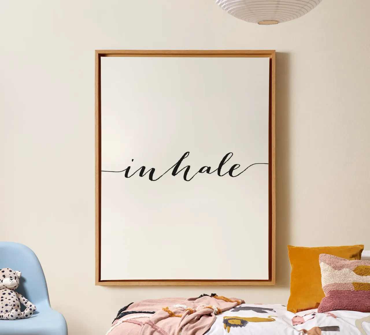 Poster Inhale - Design minimalista per il relax tela con Cornice a cassetta da Whole©