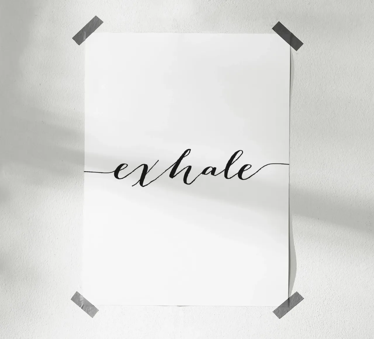 Poster Exhale - Design tipografico rilassante poster con telaio in plastica da Whole©