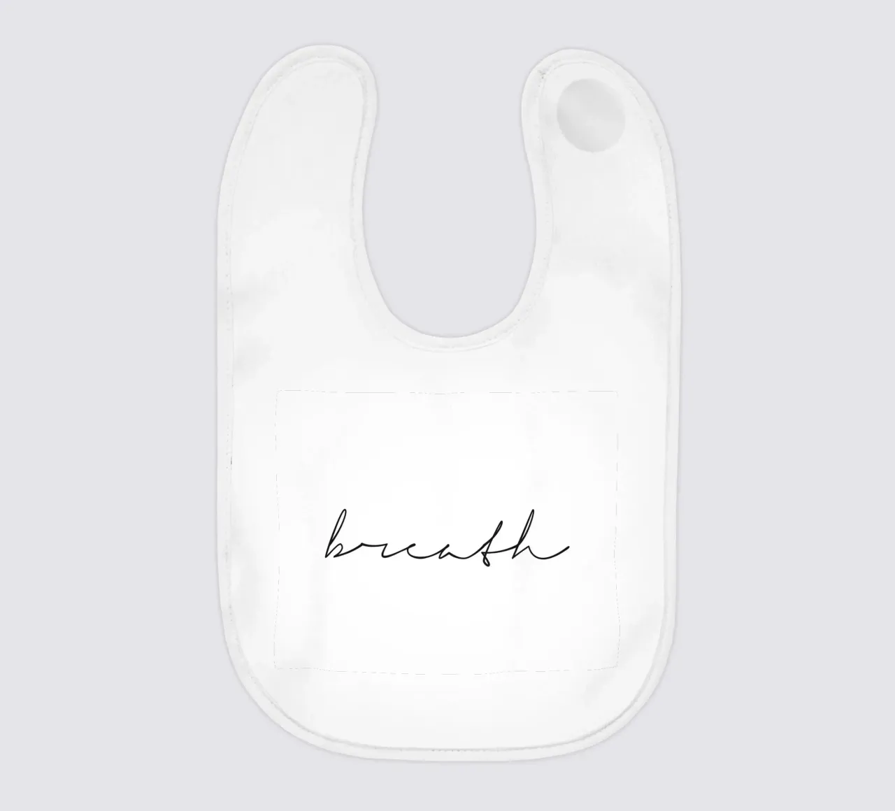 Breathe Poster - Elegant typography design baby bib by Whole©