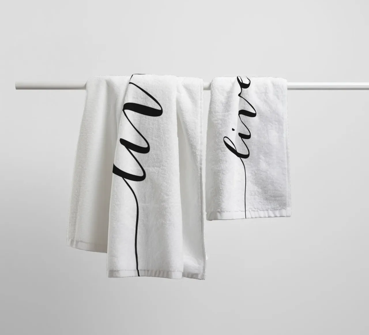 Live Poster - Minimalist typography design towel by Whole©