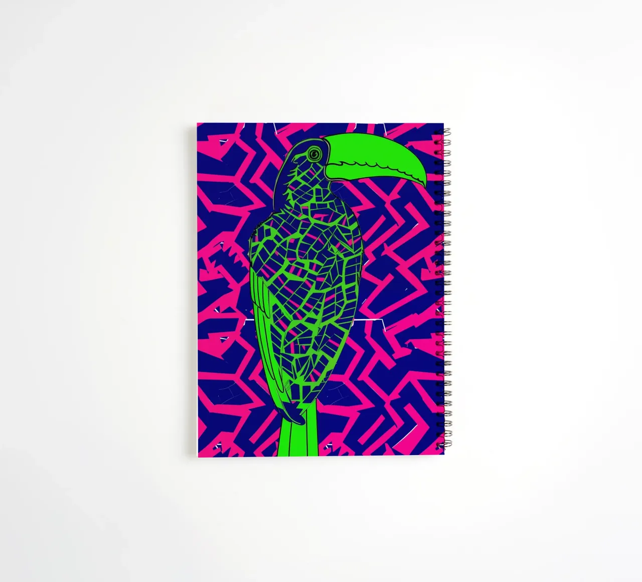 Abstract Neon Toucan Pattern spiral notebook by Autofocus