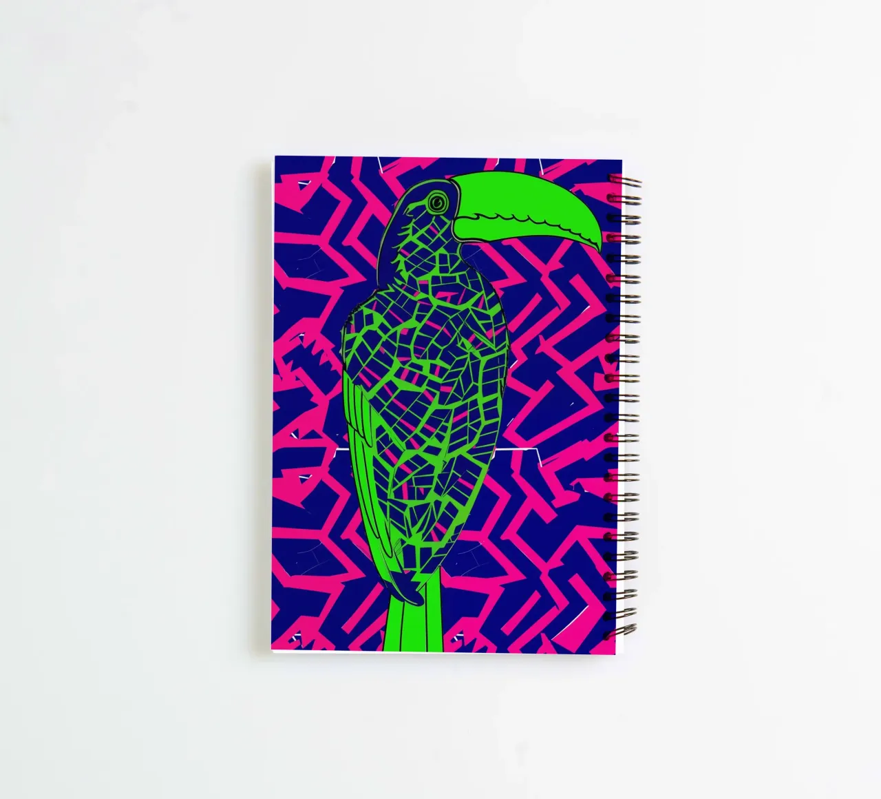 Abstract Neon Toucan Pattern spiral notebook by Autofocus