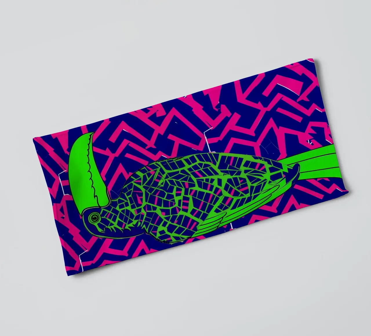 Modello astratto di tucano al neon asciugamano da bagno da Autofocus