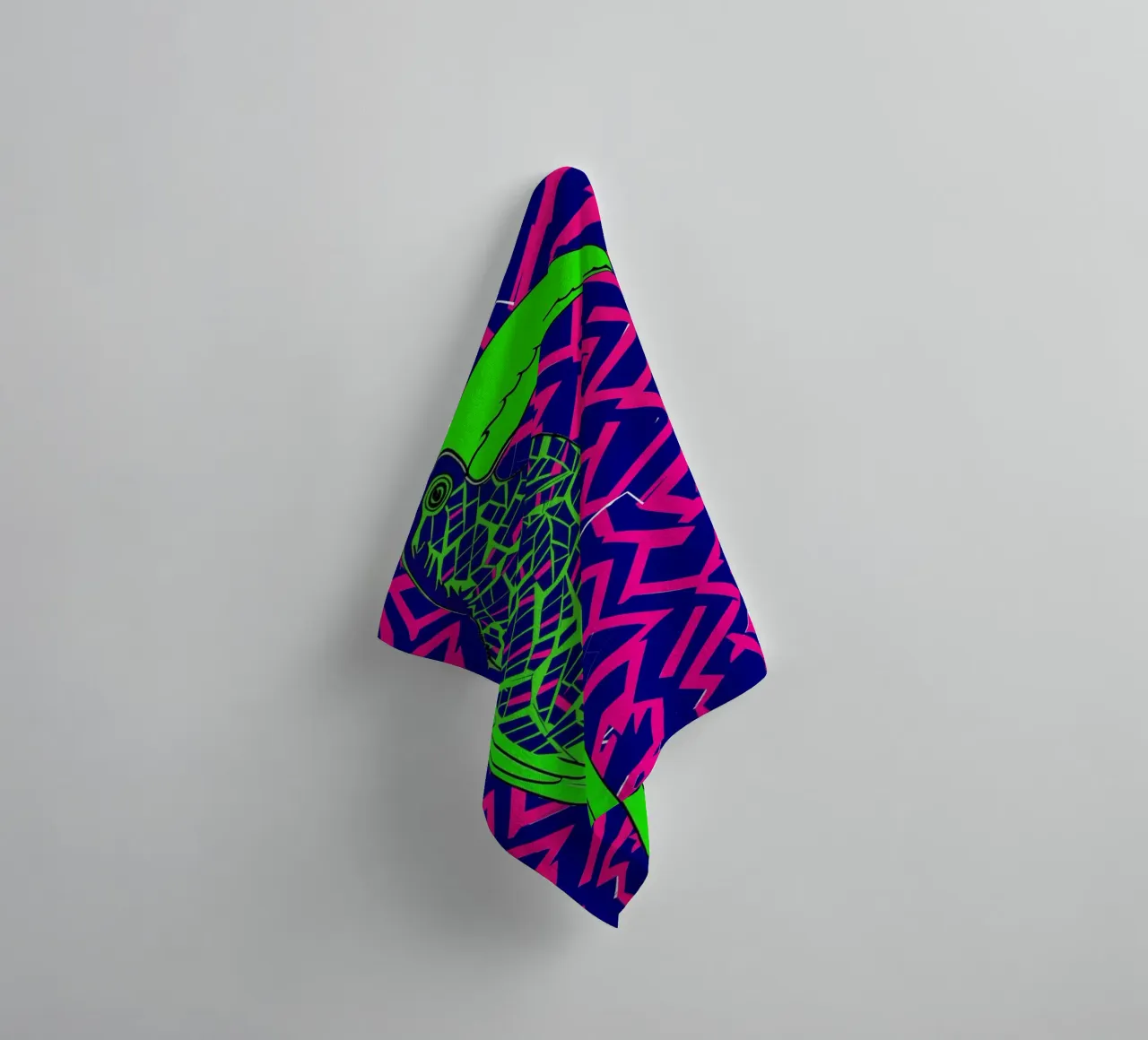 Abstraktes Neon-Tukan-Muster Handtuch von Autofocus