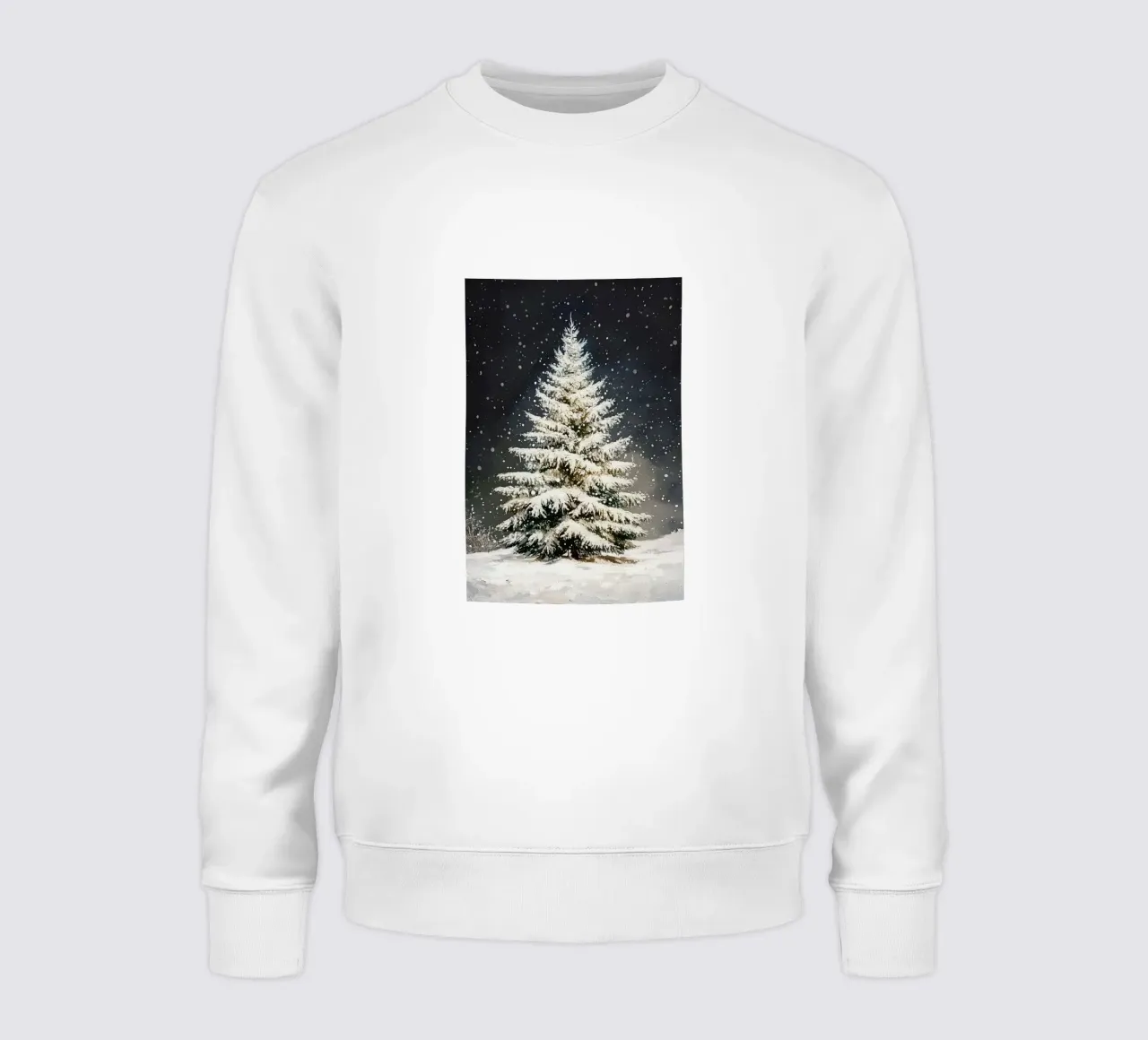 Albero di Natale di neve felpa da Melloi Art Print