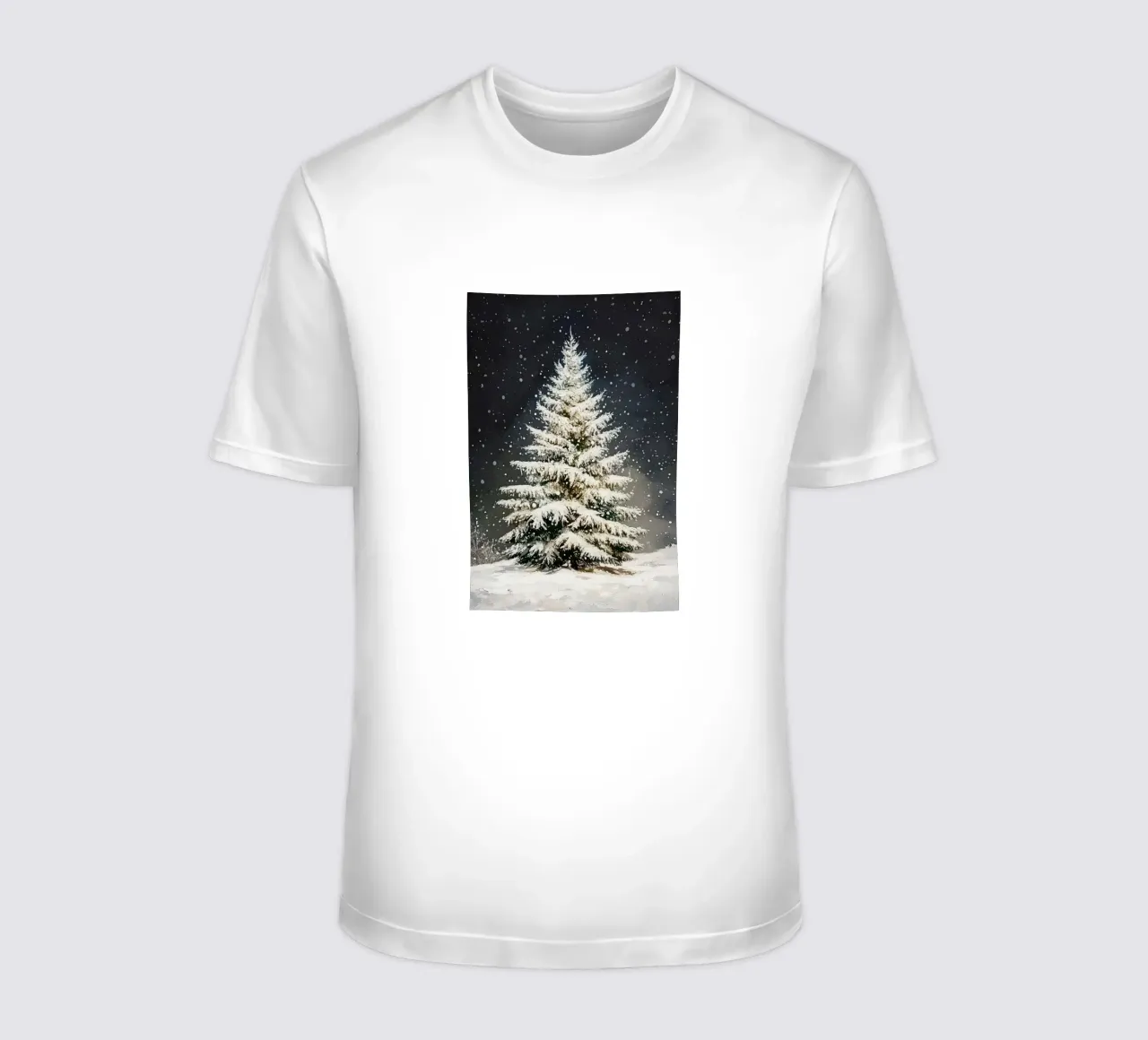 Albero di Natale di neve t-shirt da Melloi Art Print