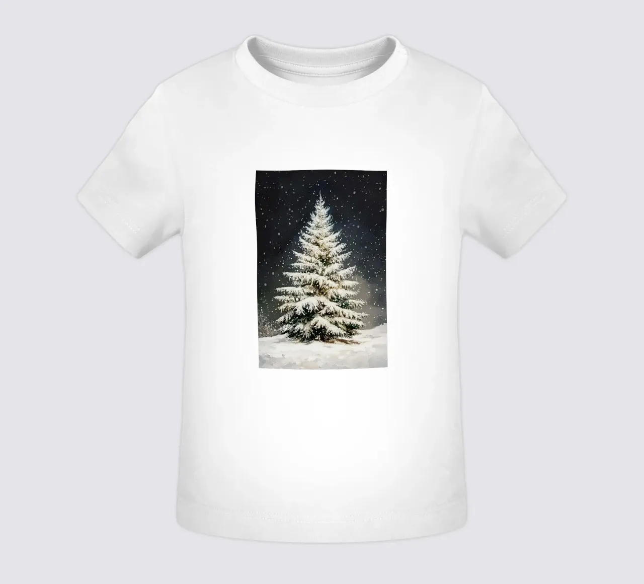 Albero di Natale di neve maglietta neonato da Melloi Art Print