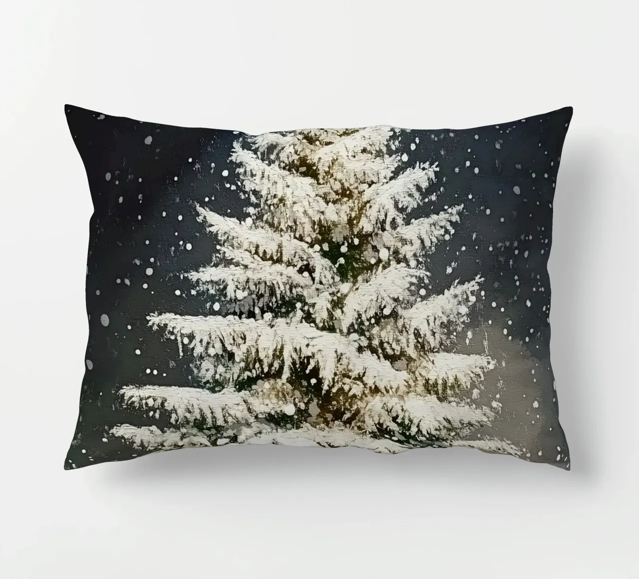 Albero di Natale di neve cuscino da Melloi Art Print