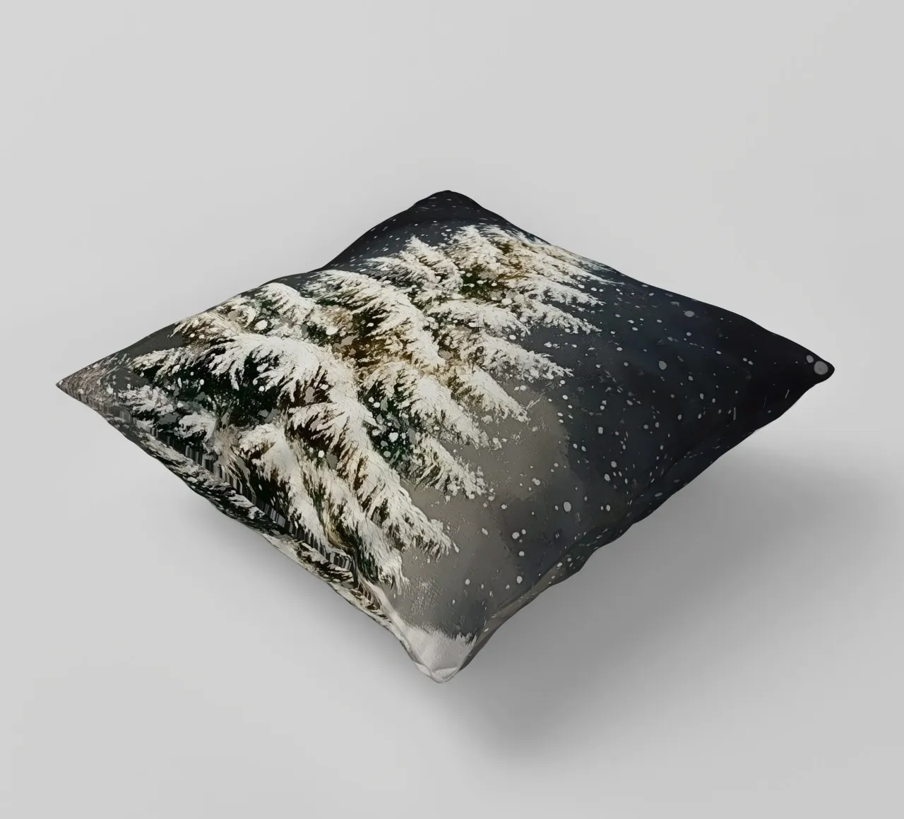 Albero di Natale di neve cuscino da Melloi Art Print
