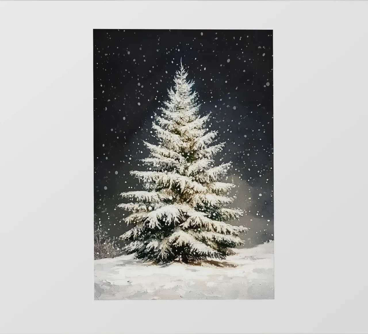 Albero di Natale di neve telo in pvc da Melloi Art Print