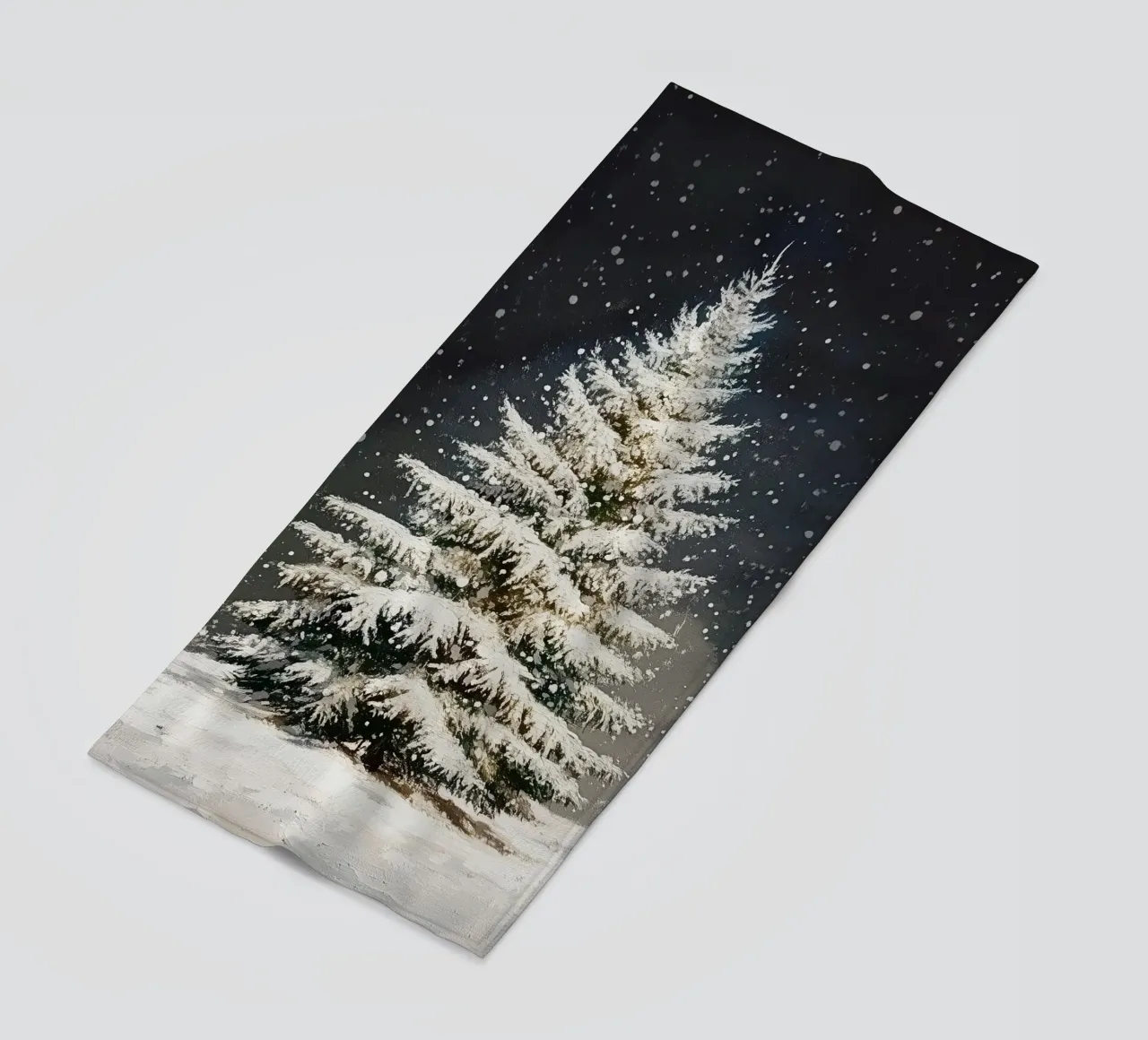 Albero di Natale di neve telo mare da Melloi Art Print