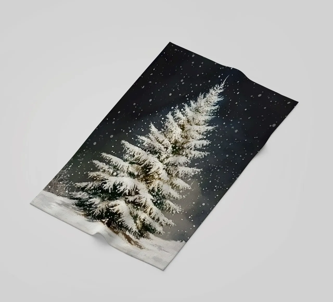 Albero di Natale di neve telo mare da Melloi Art Print
