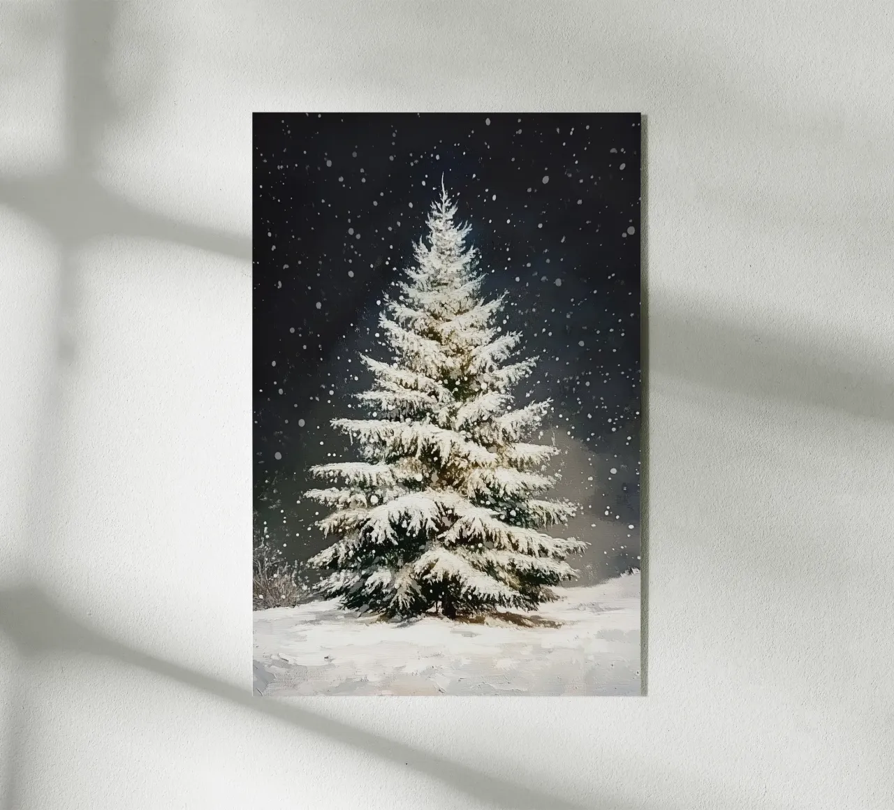 Albero di Natale di neve plexiglass da Melloi Art Print