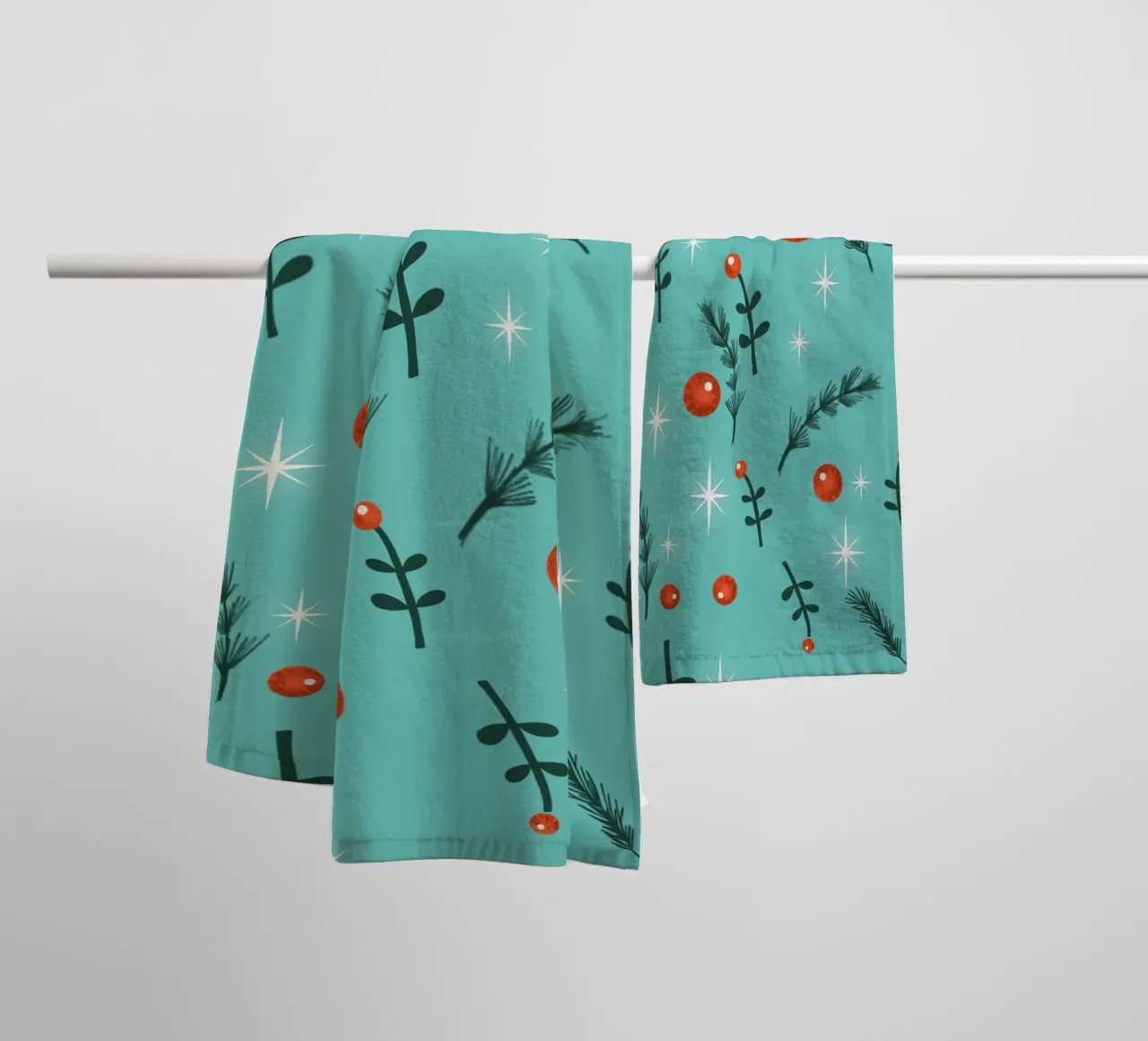 Navidad Follaje Azul toalla de baño de susanacosta