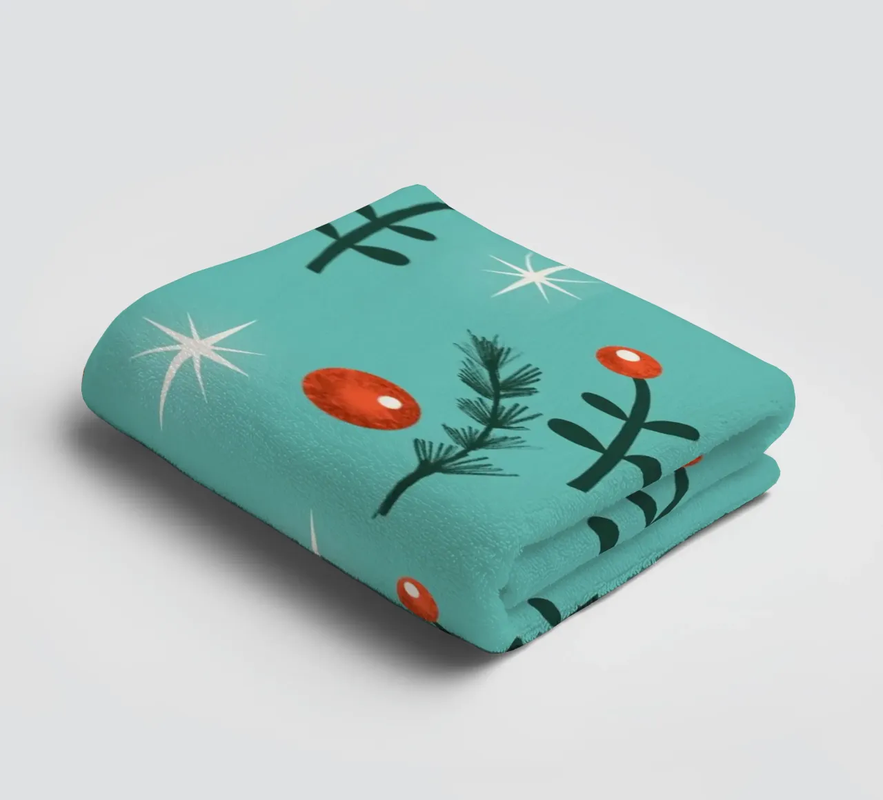 Navidad Follaje Azul toalla de baño de susanacosta