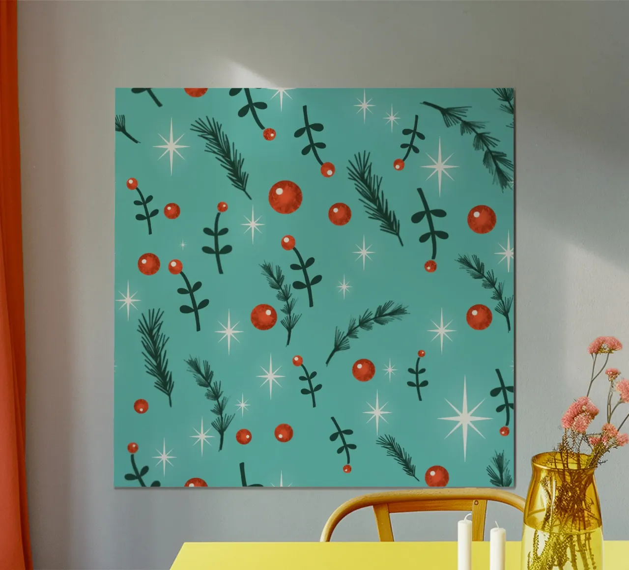 Fogliame natalizio blu poster da susanacosta