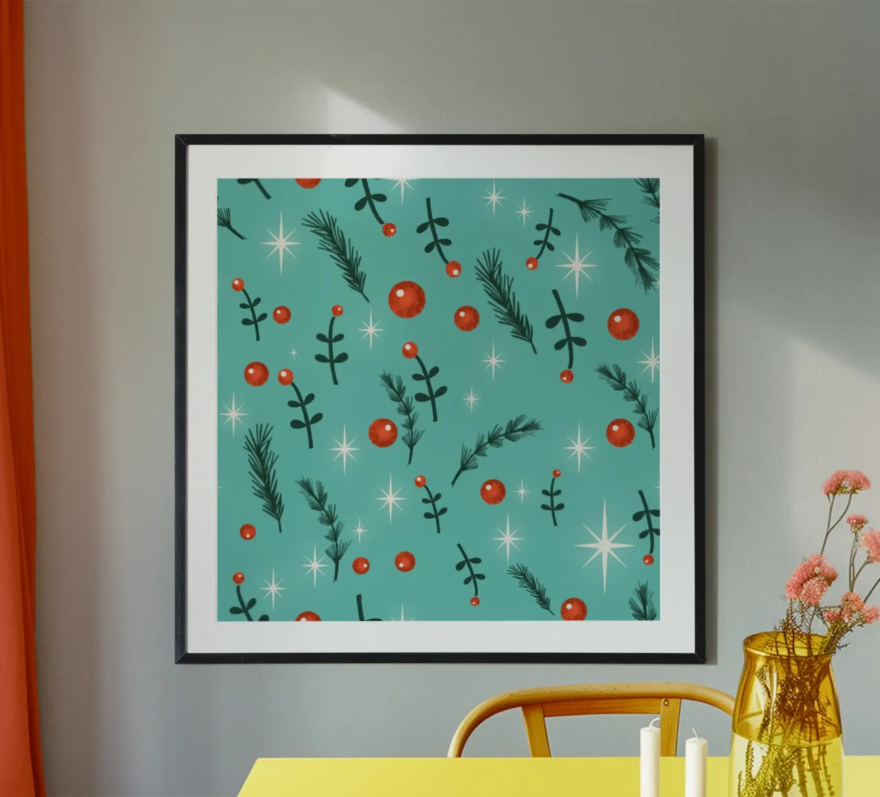 Fogliame natalizio blu poster da susanacosta