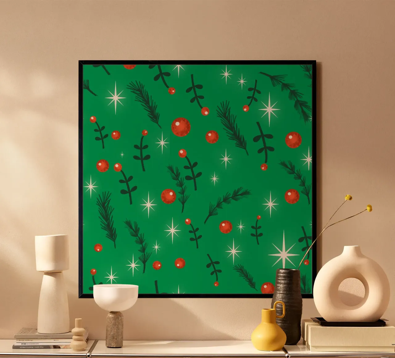 Christmas Foliage Green poster by susanacosta