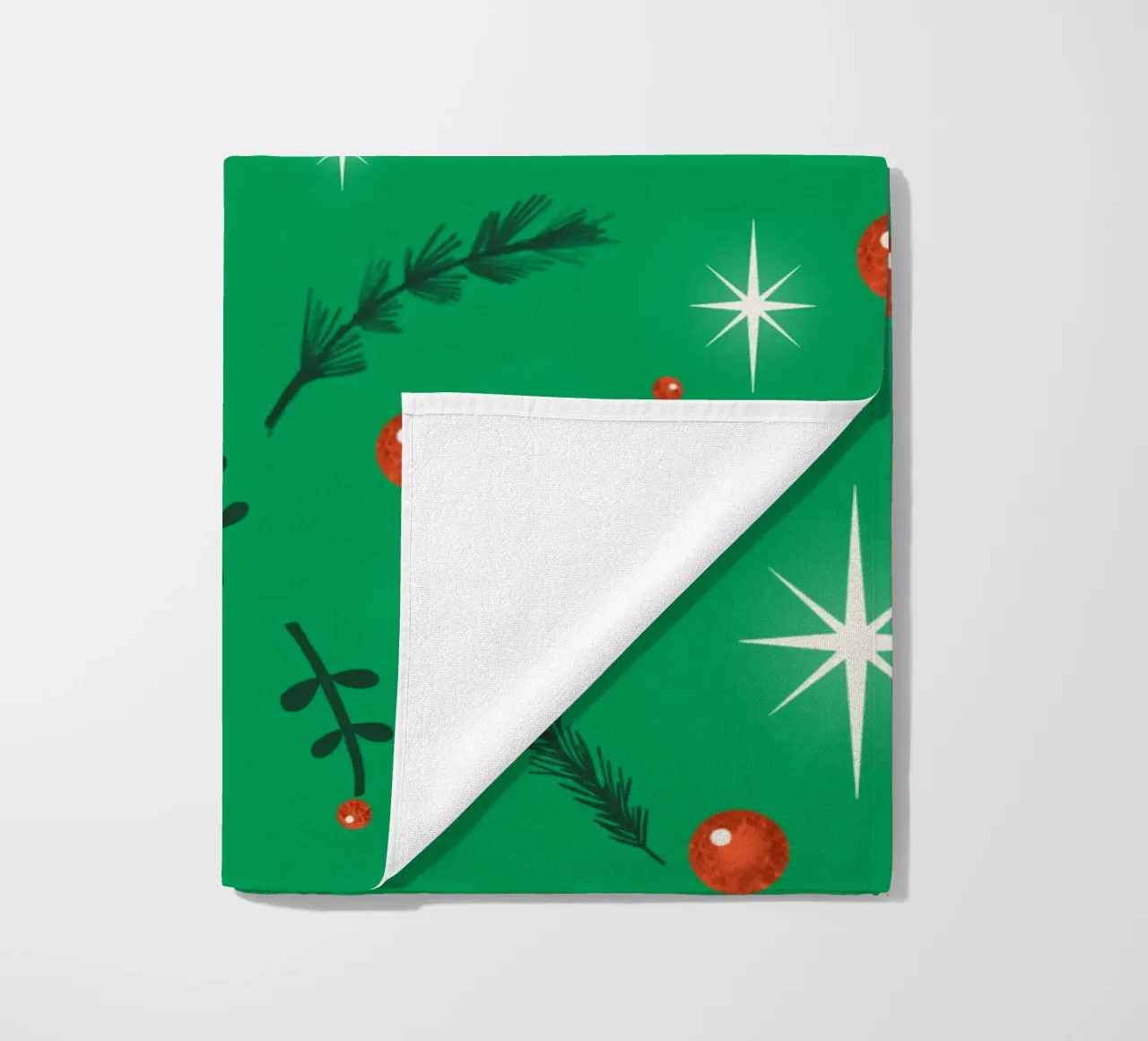 Christmas Foliage Green beach towel by susanacosta