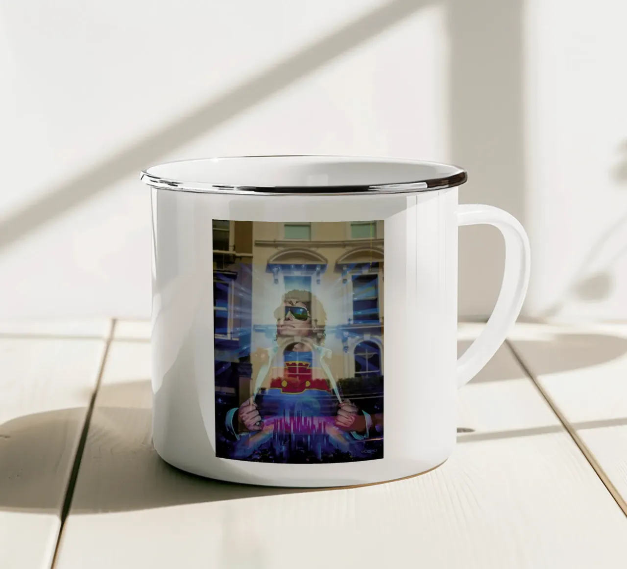 Michael Jackson tazza in smalto da Flo Klein