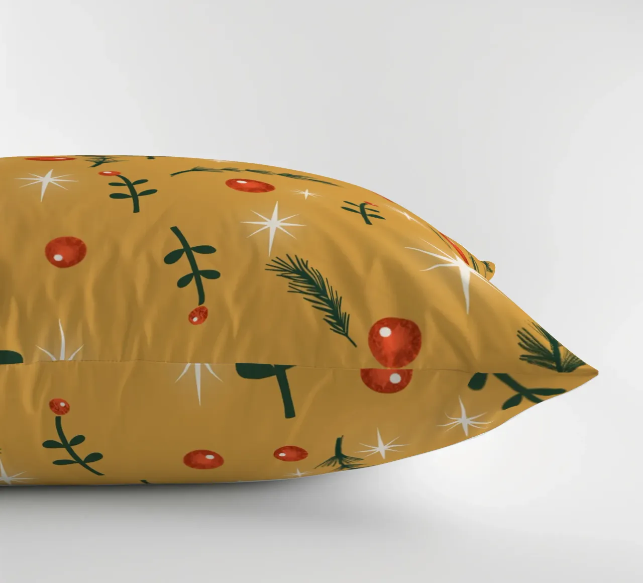 Feuillage de Noël jaune coussin de susanacosta