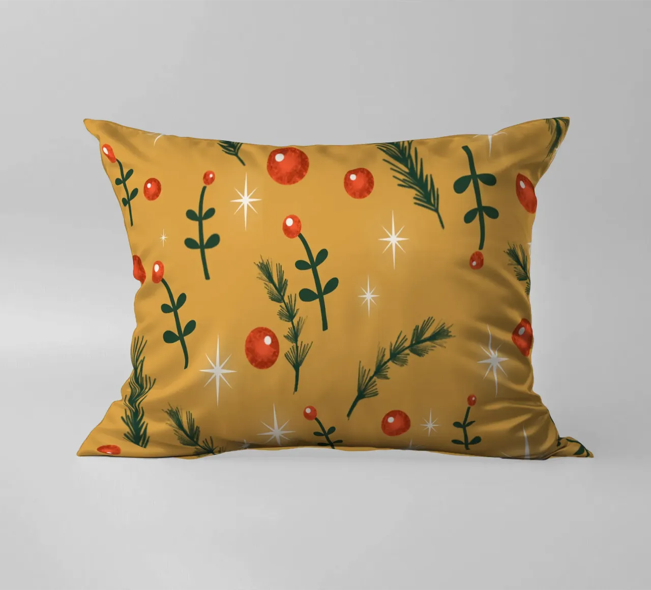 Feuillage de Noël jaune coussin de susanacosta